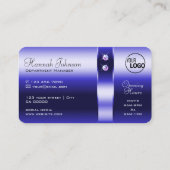 Carte De Visite Diamants et logo Royal Blue Gradient (Dos)