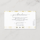 Carte De Visite Diamants étincelants à bordure or blanc moderne Aj (Dos)