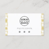 Carte De Visite Diamants étincelants à bordure or blanc moderne Aj (Devant)