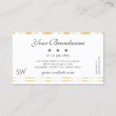 Carte De Visite Diamants étincelants à bordure or blanc moderne In (Dos)