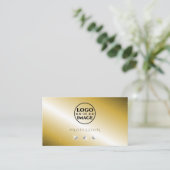 Carte De Visite Diamants étincelants en or avec logo (Debout devant)