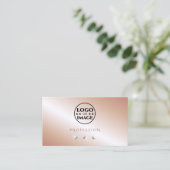 Carte De Visite Diamants étincelants en or Rose avec logo (Debout devant)