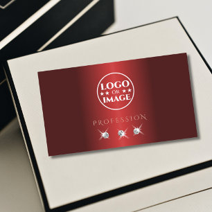 Carte De Visite Diamants étincelants en or rose rouge luxueux avec