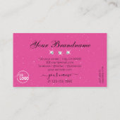 Carte De Visite Diamants étincelants noirs roses avec logo (Dos)