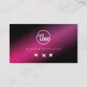 Carte De Visite Diamants étincelants noirs roses avec logo (Devant)