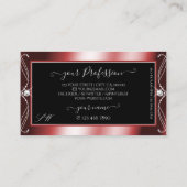 Carte De Visite Diamants étincelants noirs rouges brillants Monogr (Dos)