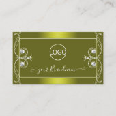 Carte De Visite Diamants étincelants ornés d'olive jaune avec logo (Devant)