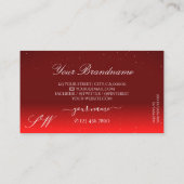Carte De Visite Diamants étincelants rouge vin avec Monogramme (Dos)