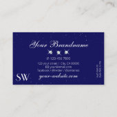 Carte De Visite Diamants étincelants Royal Bleu Chimie Initiales (Dos)