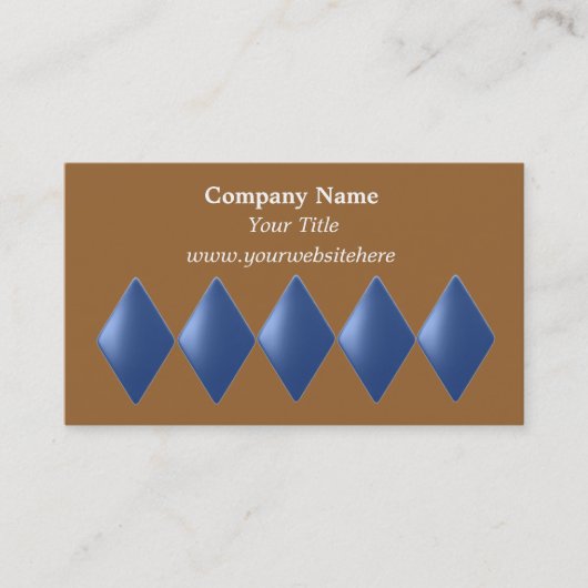 Carte de visite Diamants Flottants Bleus (Devant)