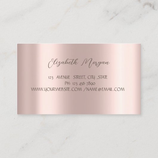 Carte De Visite Diamants hauts talons Or Rose (Dos)