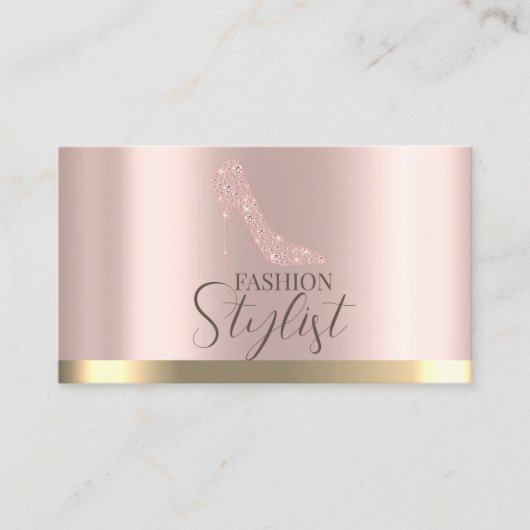 Carte De Visite Diamants hauts talons Or Rose (Devant)