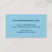 Carte De Visite Diamants Modernes Du Milieu Du Siècle, Blues Denim (Dos)