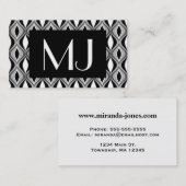 Carte De Visite Diamants modernes du milieu du siècle, noirs, blan (Devant / Derrière)