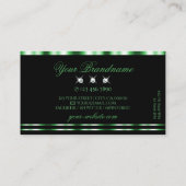 Carte De Visite Diamants modernes verts et noirs brillants élégant (Dos)