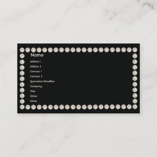 Carte De Visite Diamants noirs - affaires (Devant)