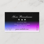 Carte De Visite Diamants noirs blancs rose pourpre Monogramme (Dos)