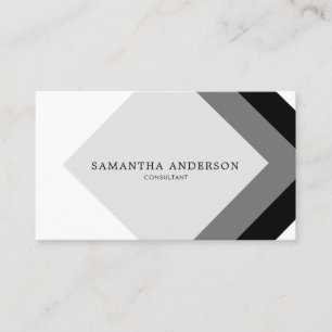 Carte De Visite Diamants noirs et gris Simple moderne