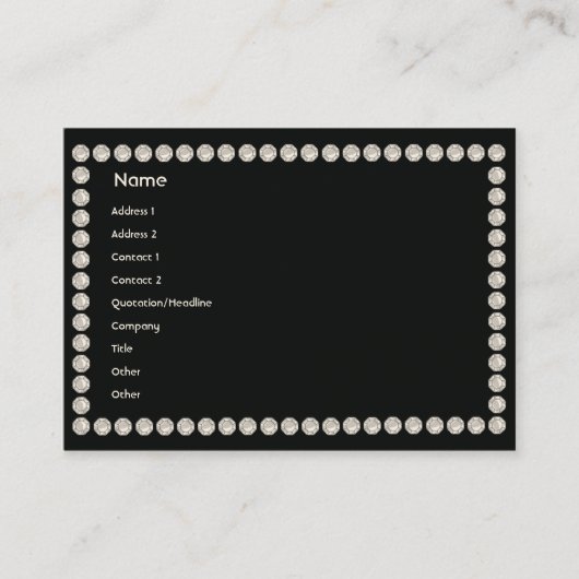 Carte De Visite Diamants noirs - potelés (Devant)
