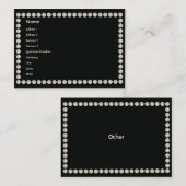 Carte De Visite Diamants noirs - potelés (Devant / Derrière)