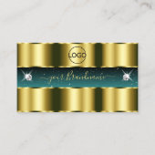 Carte De Visite Diamants Pailletés Noir Sarcelle Or Luxe Ajouter L (Devant)