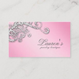 Carte De Visite Diamants Parties scintillant bijoux torse rose 