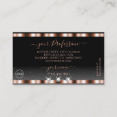 Carte De Visite Diamants Rose Gold Black Sparkling Ajouter un logo (Dos)
