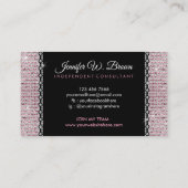 Carte De Visite Diamants rose parties scintillant (Dos)