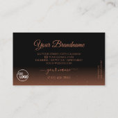 Carte De Visite Diamants rougeâtres noirs de luxe avec logo (Dos)