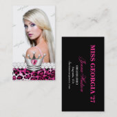 Carte De Visite Diamants TTT-Parfaits de léopard de princesse rose (Devant / Derrière)