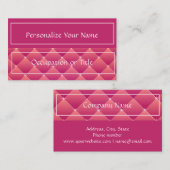 Carte De Visite Diamants Tuft Pink Professionnel Simple Elegance (Devant / Derrière)