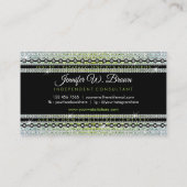 Carte De Visite Diamants verts Bijoux Motifs de luxe (Dos)