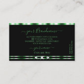Carte De Visite Diamants verts et noirs modernes Ajouter un logo (Dos)