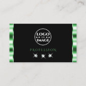 Carte De Visite Diamants verts et noirs modernes Ajouter un logo (Devant)