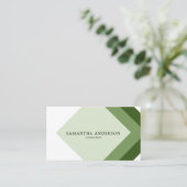 Carte De Visite Diamants verts foncés Simple Moderne (Debout devant)