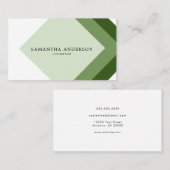 Carte De Visite Diamants verts foncés Simple Moderne (Devant / Derrière)