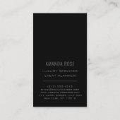 Carte De Visite Diamants VIP pour Wedding planner d'événements pro (Dos)