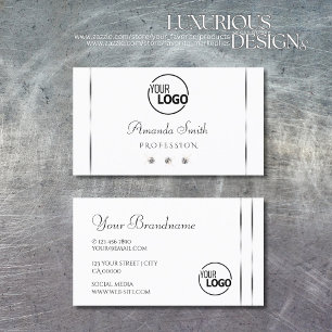 Carte De Visite Diamètre blanc clair étincelant Logo des rayures