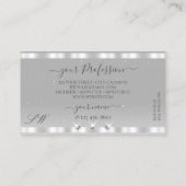 Carte De Visite Diamètre brillant gris clair argenté Chic Initiale (Dos)