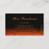 Carte De Visite Diamètre brillant orange noir brillant Initiales (Dos)