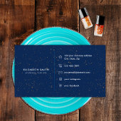 Carte De Visite Diamètre Chic Agate Bleu Lettre E Initiale Monogra