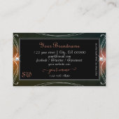 Carte De Visite Diamètre d'étincelle orange foncé Initiales (Dos)