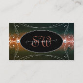 Carte De Visite Diamètre d'étincelle orange foncé Initiales (Devant)