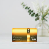 Carte De Visite Diamètre et logo orange brillant (Debout devant)