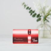Carte De Visite Diamètre et logo rouge brillant Ruby (Debout devant)