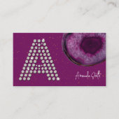 Carte De Visite Diamètre Plum Purple Agate Lettre initiale Monogra (Devant)