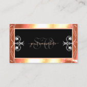 Carte De Visite Diamètre saumon noir brillant Initiales Ornat (Devant)