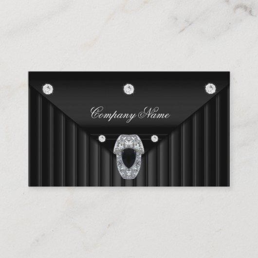 Carte De Visite Diamond Black Metal Look Argent (Devant)