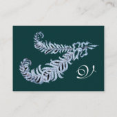 Carte De Visite DIAMOND FEATHERS MONOGRAM, bleu vert (Dos)