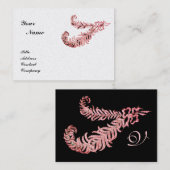 Carte De Visite DIAMOND FEATHERS MONOGRAM, rose, argent, platine (Devant / Derrière)